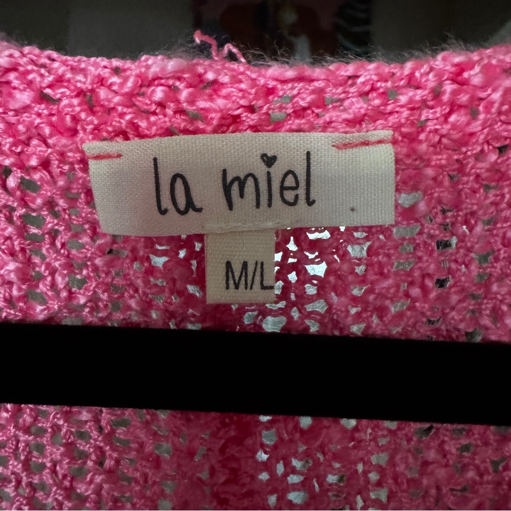 Women’s Medium Pink La Miel Knit Sweater - Picture 3 of 8